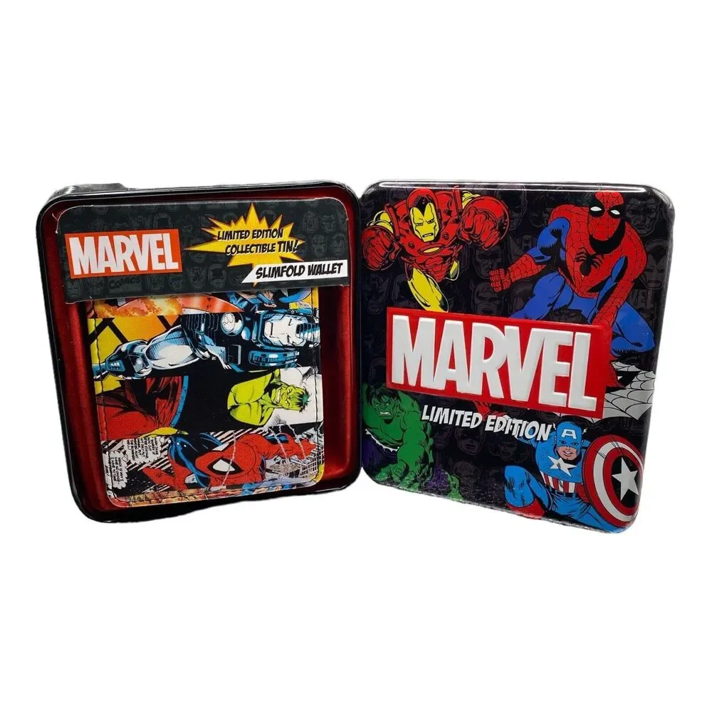 Marvel Comics Limited Edition Men's Retro Superhero Comic Book Slimfold Wallet.